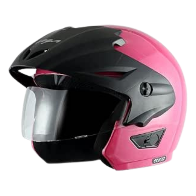 Vega Cruiser Lightweight & Compact with Peak Open Face Helmet for Men and Women with Clear Visor(Pink, Size:M)