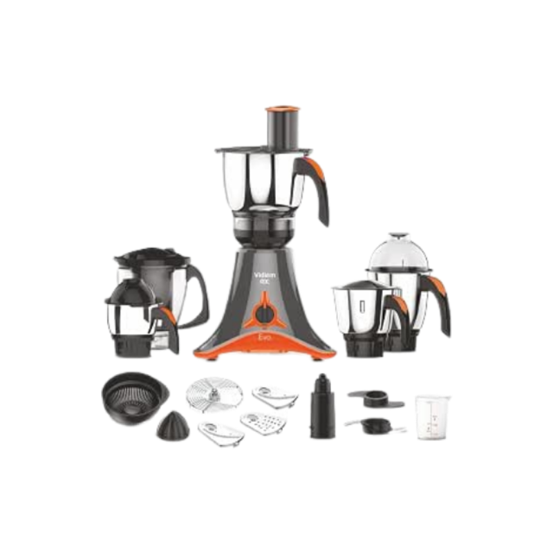 Vidiem EVO ADC Mixer Grinder 612 A | Mixer grinder 750 watt with 5 Jar in-1 Juicer Mixer Grinder | 5 Leakproof Jars with self-lock,for Wet and Dry Spices,Chutneys and Curries | 5 Year Warranty