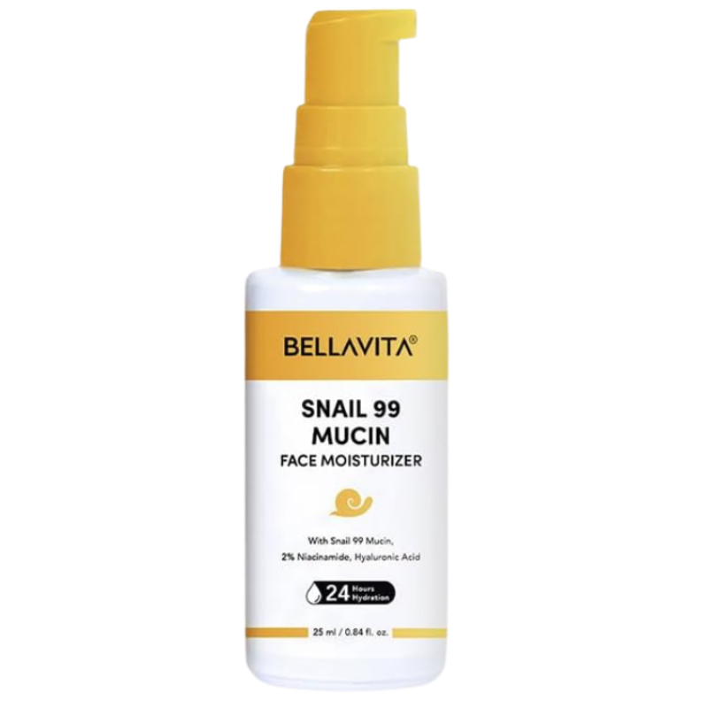 Bellavita Snail Mucin Face Moisturizer 25 ml | Deep Hydration + Skin Texture Improvement for Indian Skin