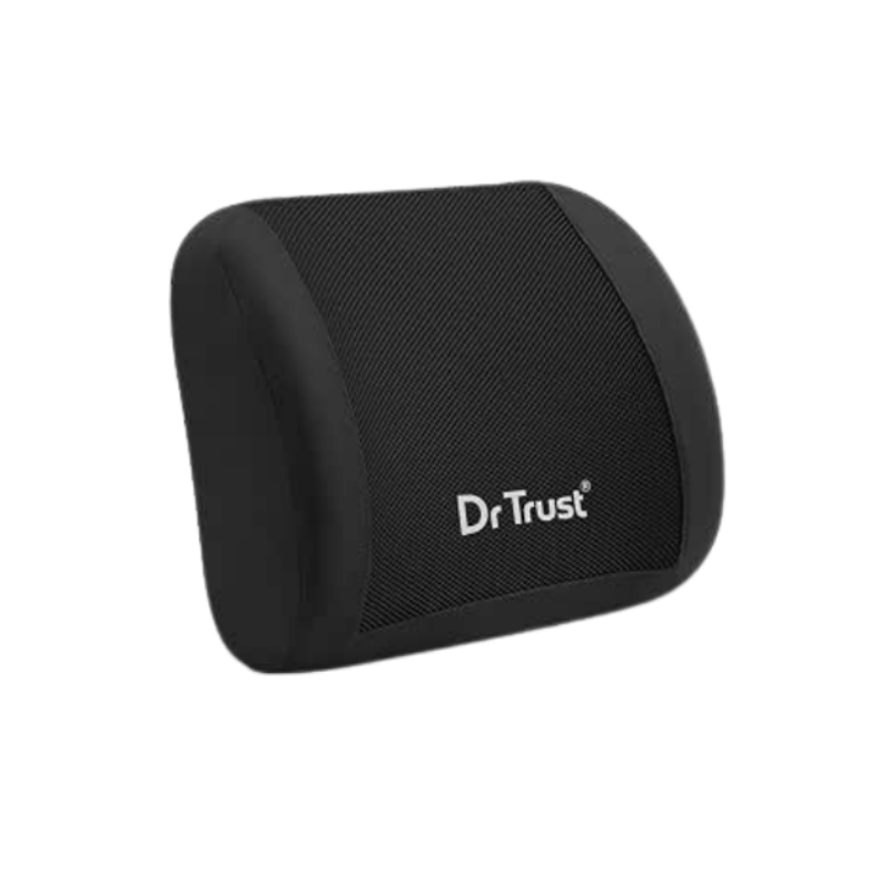 Dr Trust Lower Orthopedic Backrest Pillow Premium Memory Foam for Pain Relief & Lumbar Support Back Cushion, Black