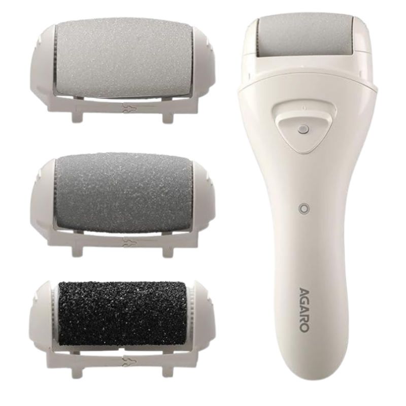 AGARO CR3001 Callus Remover with 3 Interchangeable Head Rollers, Rechargeable for Foot Care, Callus & Dead Skin Removal