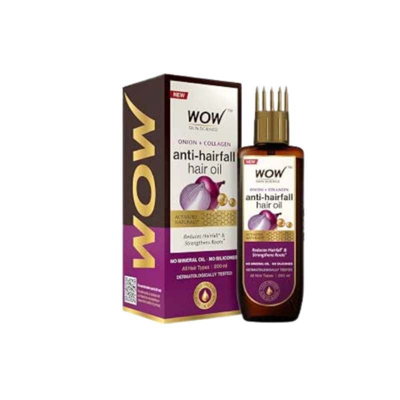WOW Skin Science Onion Hair Oil for Hair Growth and Hair Fall Control - With Black Seed Oil Extracts - with COMB APPLICATOR - 200 ml
