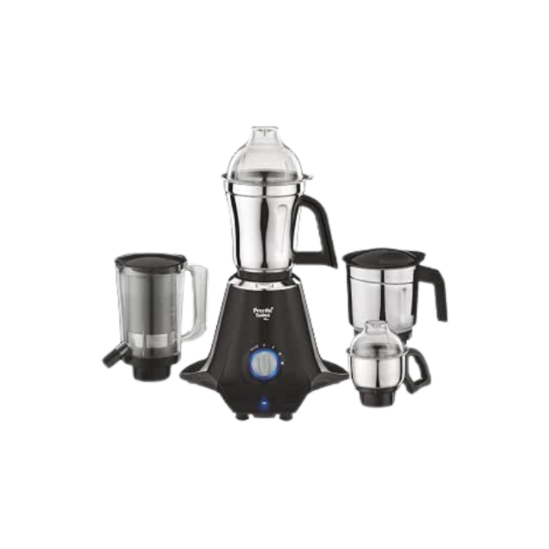 Preethi Taurus Plus MG-257 Mixer Grinder, 1000 Watt, Blue/Black 4 Jars - Super Extractor Juicer Jar, 2 Yr Product Guarantee & Lifelong Free Service(Metal)