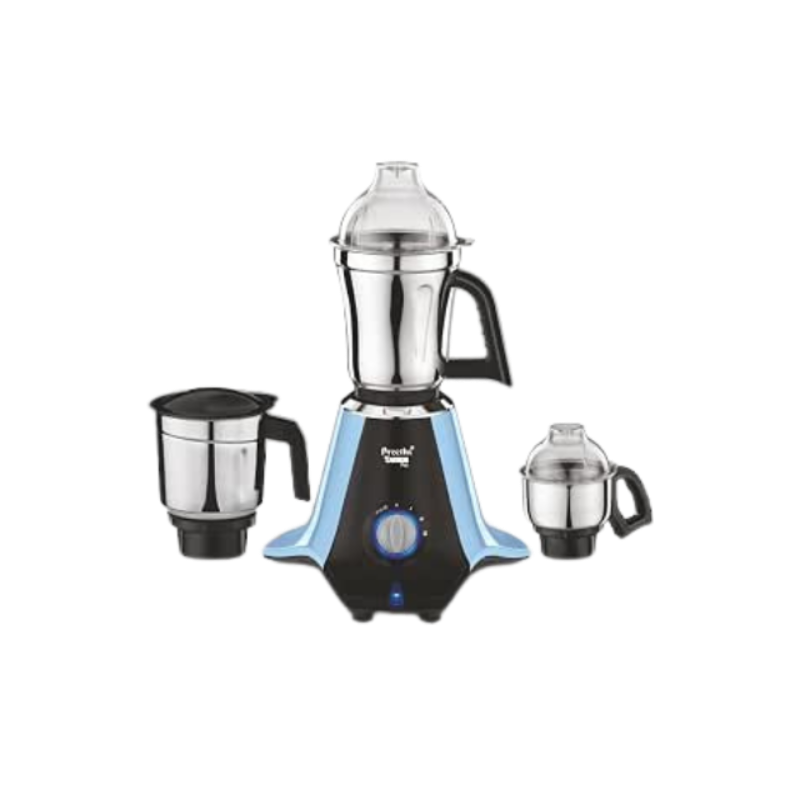 Preethi Taurus Pro Mixer Grinder for Kitchen, 3 Jars 1000 Watt Mixie, Dry and Wet Grinder Jar, 2 Year Warranty, Blue-Black, (Mg-259)