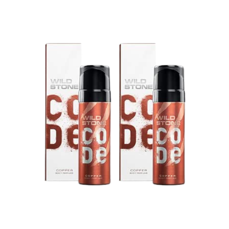 Wild Stone Code Copper Body Perfume Spray for Men Pack of 2 (120ml each)