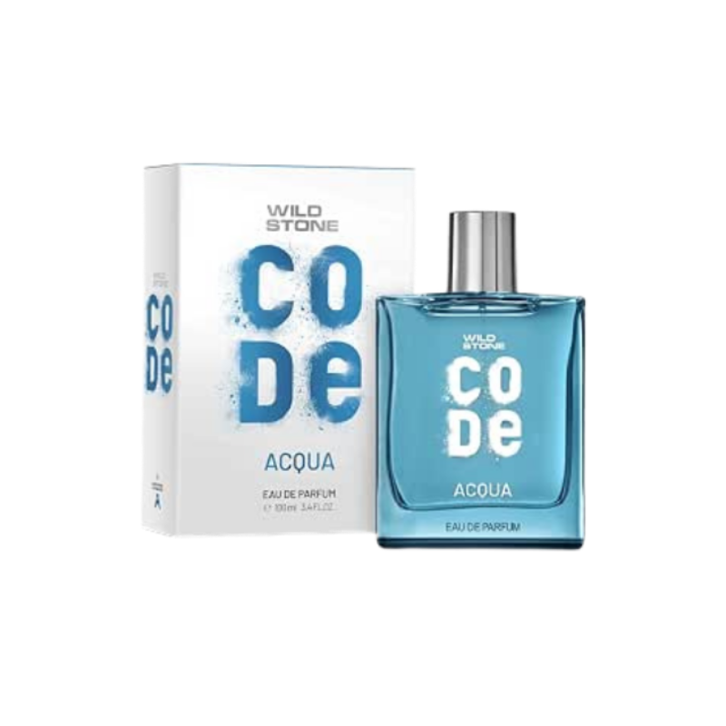 Wild Stone CODE Acqua Eau De Parfum for Men, 100ml|Luxury Long Lasting Fragrance|Fresh, Sparkling & Energising Premium Perfume for Men