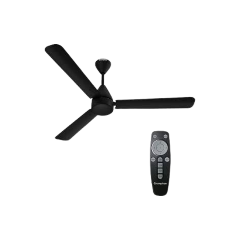 Crompton Energion Hyperjet 1200mm BLDC Ceiling Fan | Point Anywhere Remote Control | BEE 5 Star Rated Energy Efficient | Superior Air Delivery | Anti-Rust | 2 Year Manufacturer Warranty | Matte Black