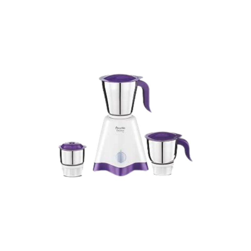 Preethi Crown Pro MG-254 Mixer grinder, 600 watt, White/Purple, 3 Jars with 5yr Motor Warranty & Lifelong Free Service