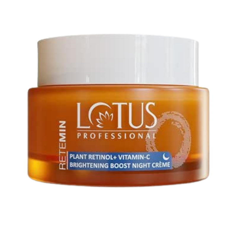 Lotus Professional Retemin Plant Retinol & Vitamin C Brightening Night Face Cream | Anti-Aging | Skin Brightening & Anti-Wrinkle With Dark Spot Corrector & Hydrating Formula | Paraben Free | For Men
