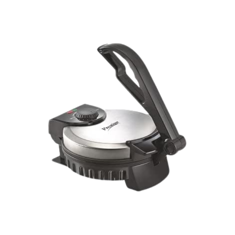 Prestige Roti Maker, 900W, Non-Stick, Adjustable Temp, Compact, Stainless Steel