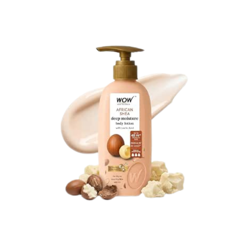 WOW Shea Butter and Cocoa Butter Moisturizing Body Lotion, Deep Hydration, 400ml