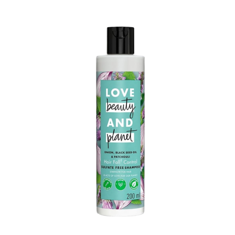 Love Beauty And Planet & Onion oil|| Blackseed oil & Patchouli Sulfate Free Hairfall control Shampoo|| No Parabens|| No Dyes|| Patchouli Essential Oil|| 200 ml