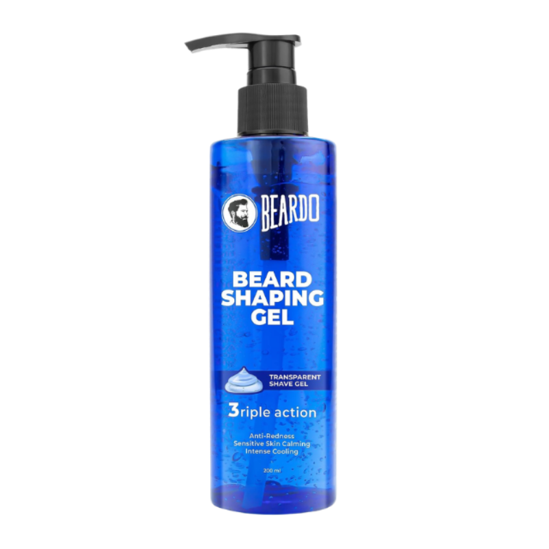 Beardo Beard Shaping Gel, 200ml | 3riple Action Transparent Shaving Gel for Men | Shaving gel with Anti-Redness, Calming, Intense Cooling | Suitable for Sensitive Skin