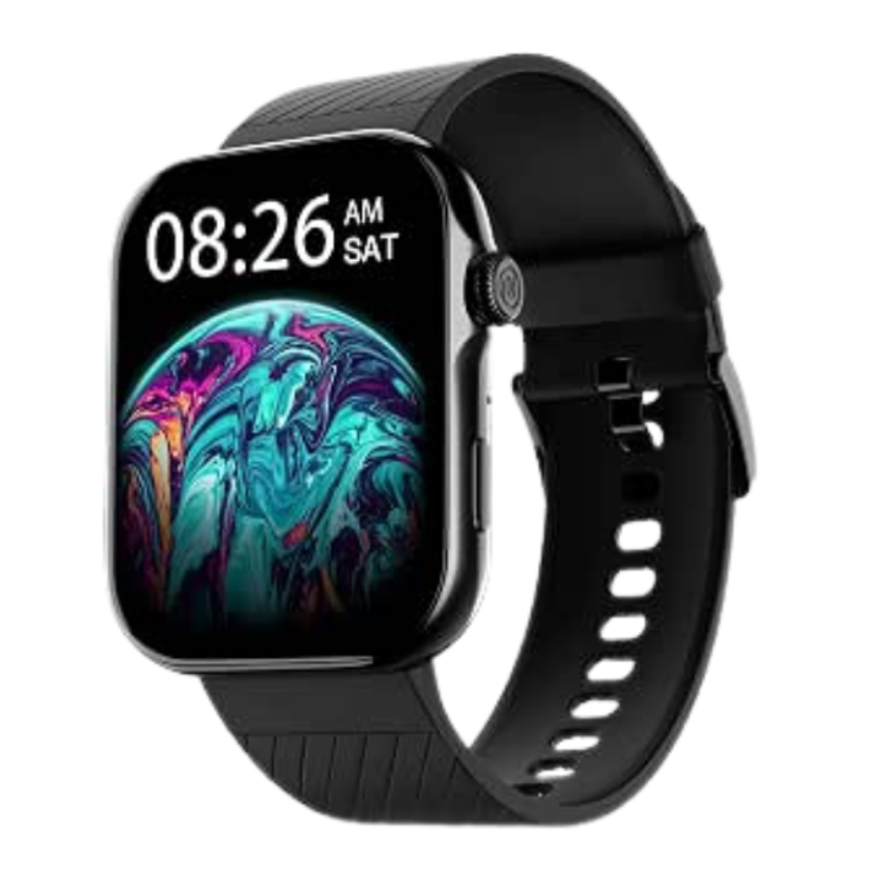 Noise ColorFit Ultra 3 Bluetooth Calling Smart Watch with Biggest 1.96" AMOLED Display, Premium Metallic Build, Functional Crown, Gesture Control with Silicon Strap (Jet Black)