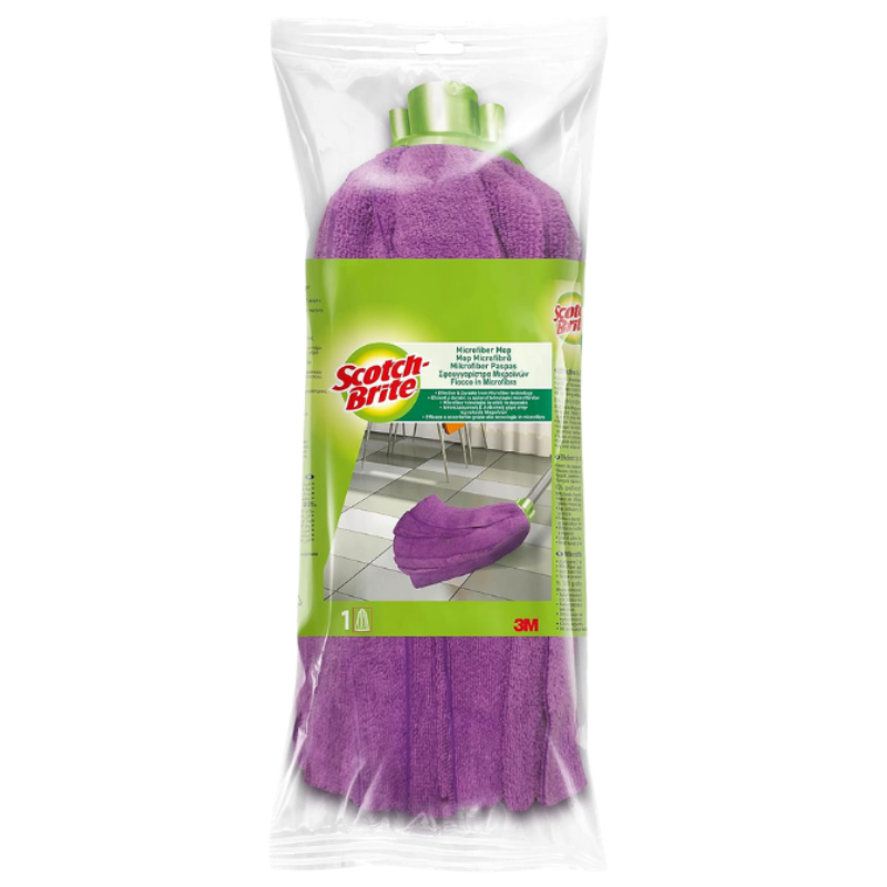 Scotch-Brite Microfiber Mop Refill, 1 unit/pack | Mop Head | Extremely absorbent | removes dust easily and leaves no traces | General Purpose Cleaning | For Indoor and Outdoor | All Floors
